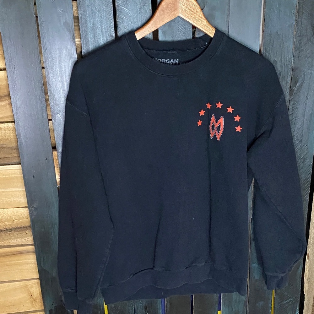 Morgan Wallen 2024 Men's Black crewneck Sweatshirt with Red Logo medium